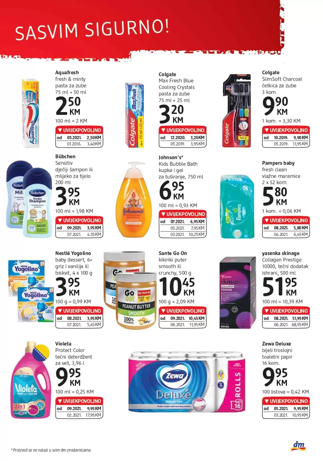 Colgate Max Fresh Blue Cooling Crystals pasta za zube, Colgate SlimSoft Charcoal četkica za zube, Bübchen Sensitiv dječiji šampon ili mlijeko za tijelo, Pampers baby fresh clean vlažne maramice, Sante Go On kikiriki puter smooth ili crunchy, 