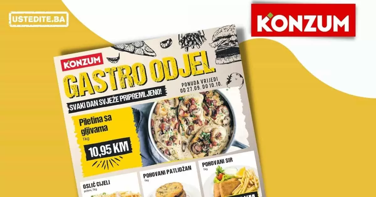 Konzum jela, konzum gotova jela, konzum restoran, konzum gastro, gastro ponuda, najbolja gotova jela