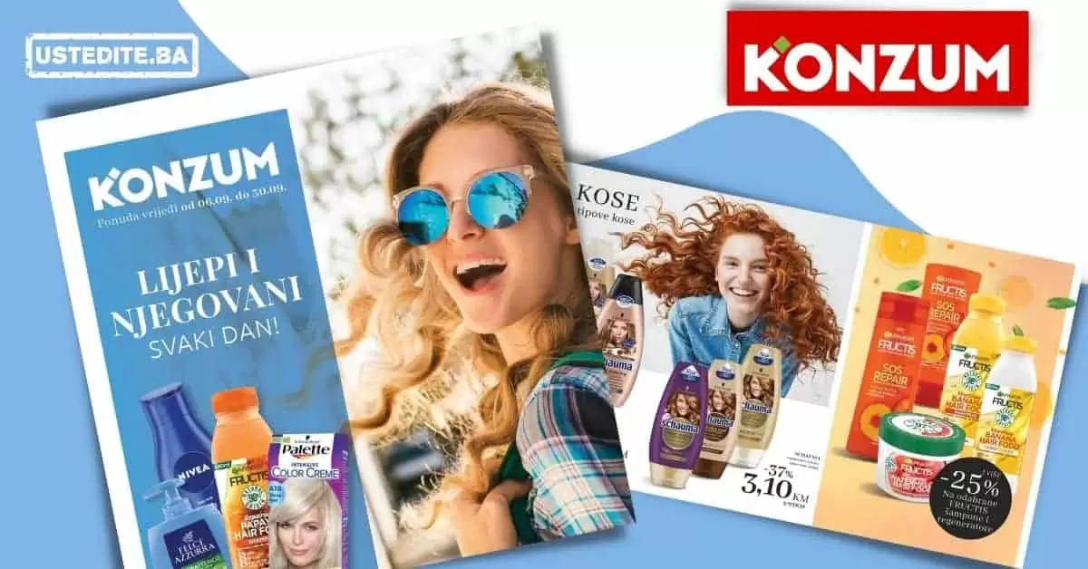 Konzum super akcija. Lijepi i njegovani svaki dan! 06.09.-30.09.2021. godine