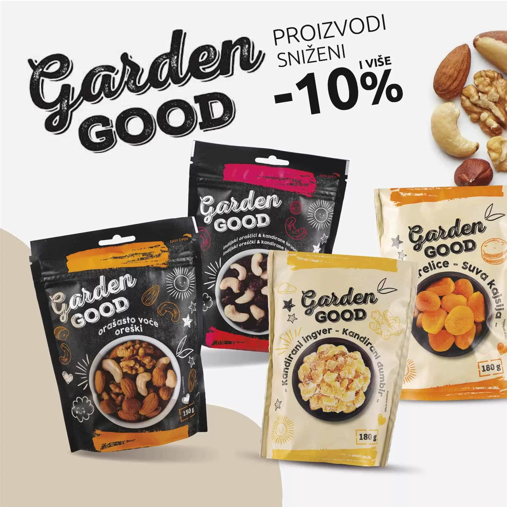 garden good, suhe marelice, orasasti plodovi, indijski orascic