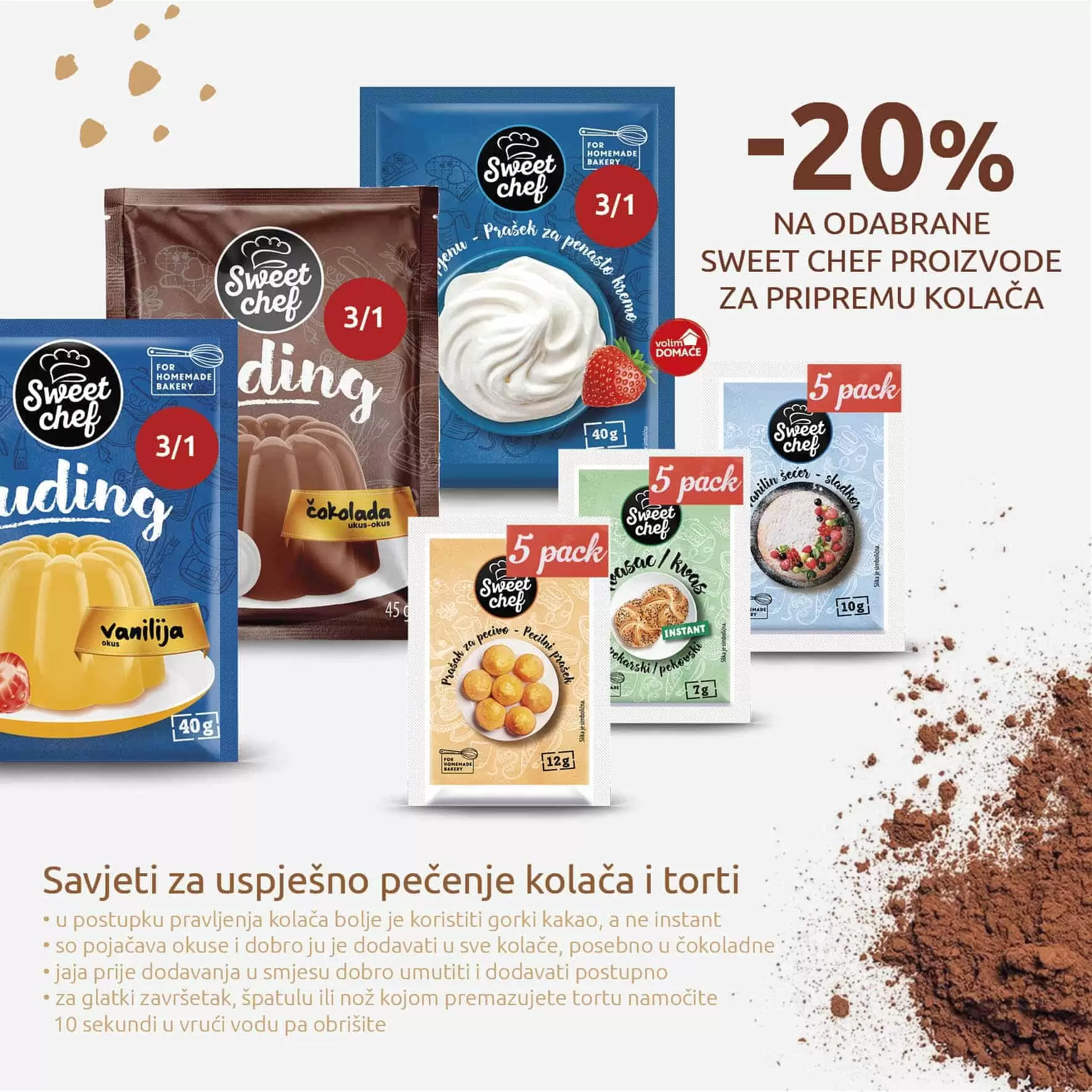 puding, prasak za pecivo