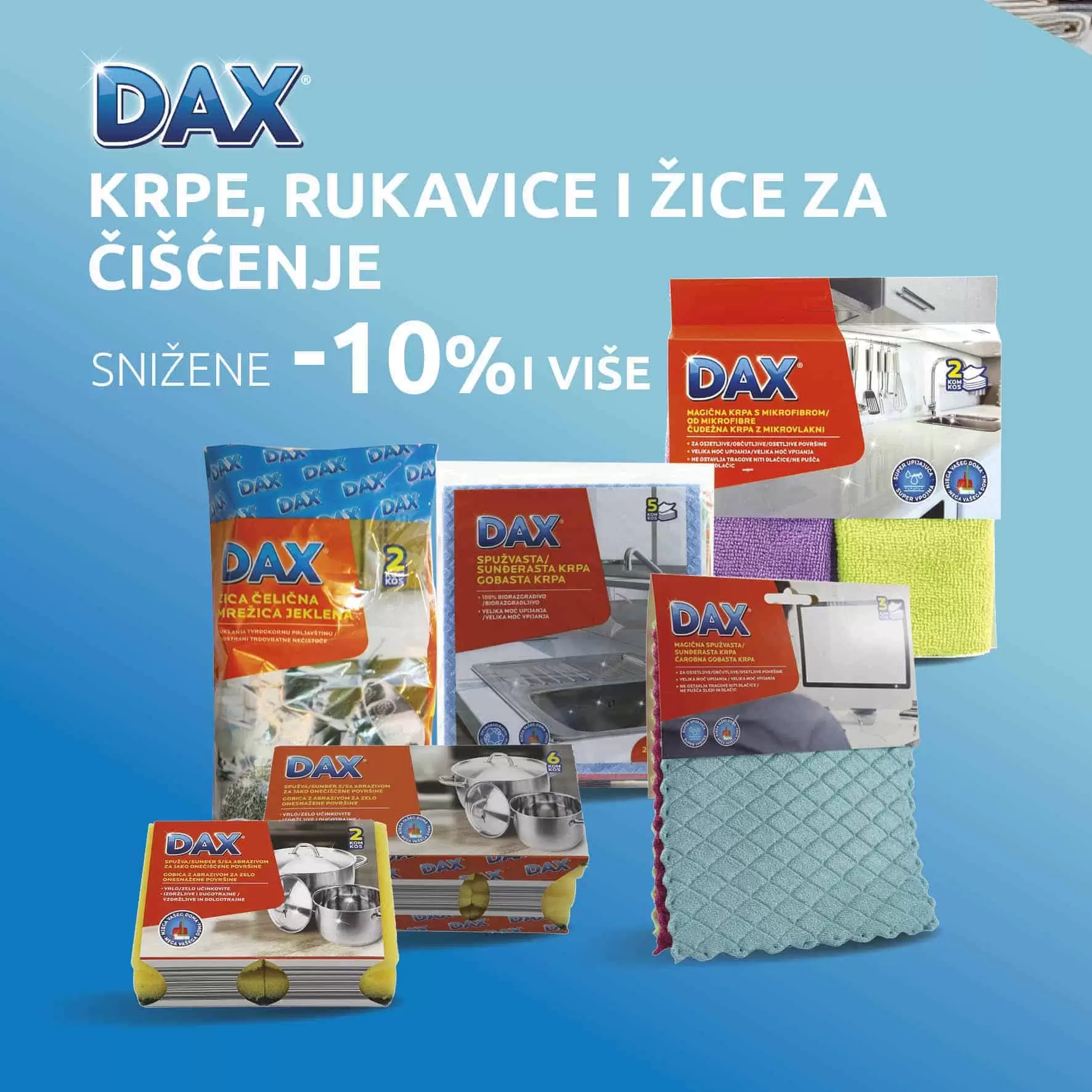 dax krpe, dax rukavice, dax zice za ciscenje