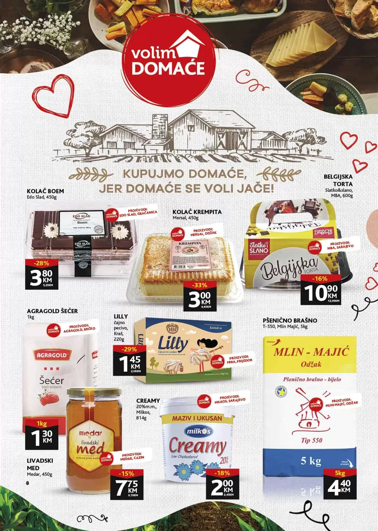 belgijska torta, filadelfija torta, slatko & slano torte, secer u prahu, brasno, bijelo brasno