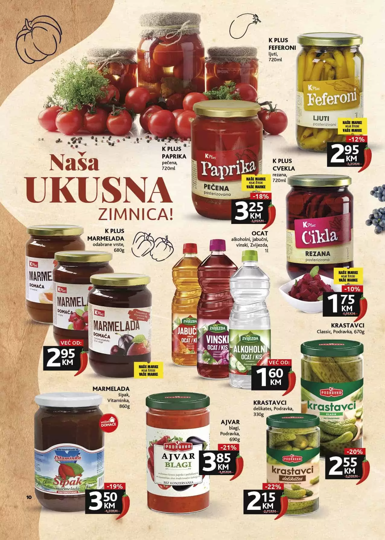 zimnica, ajvar, cvekla, sirce, jabukovo sirce, alkoholno sirce