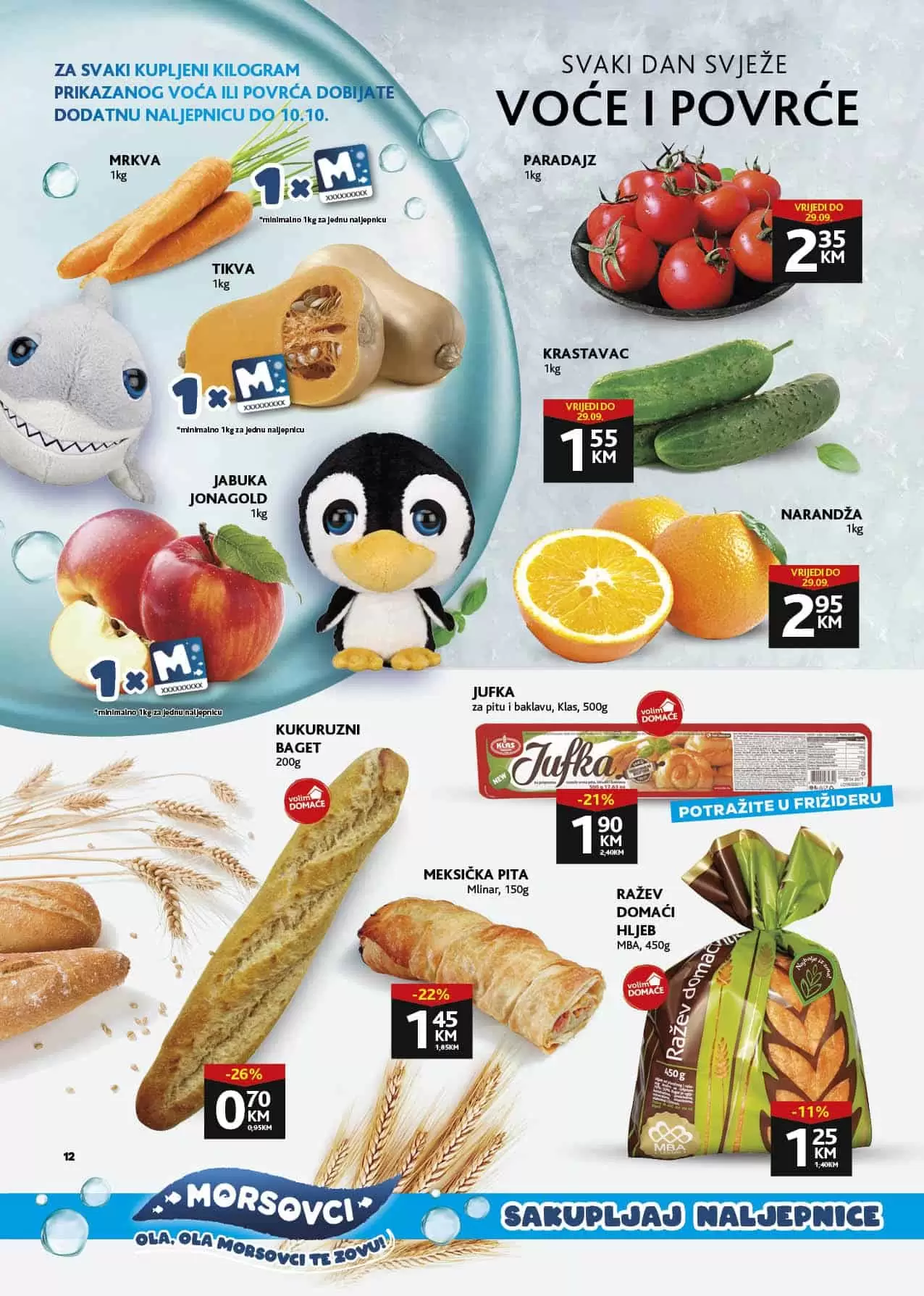 morsovci naljepnice, voce, povrce, tikla, narandza, krastavac, paradajz, hljeb