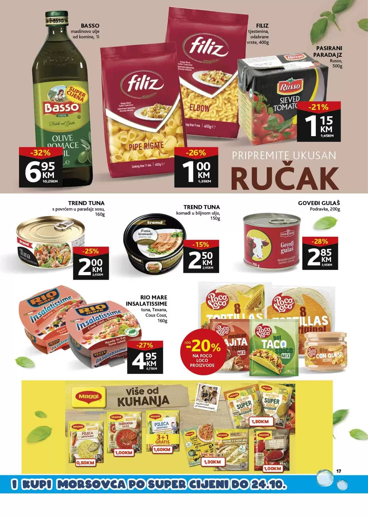 rio mare, supe, poco loco tortilje, tortilje 