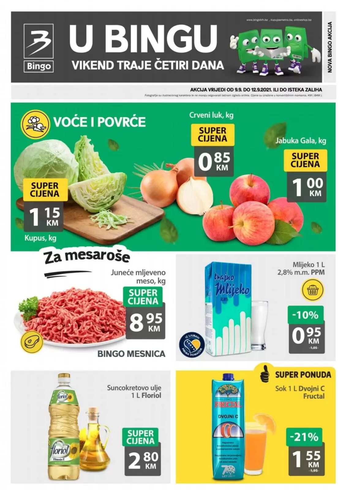 Bingo super akcija. bingo kljad dobrih cijena. snizeno. akcija. popust.