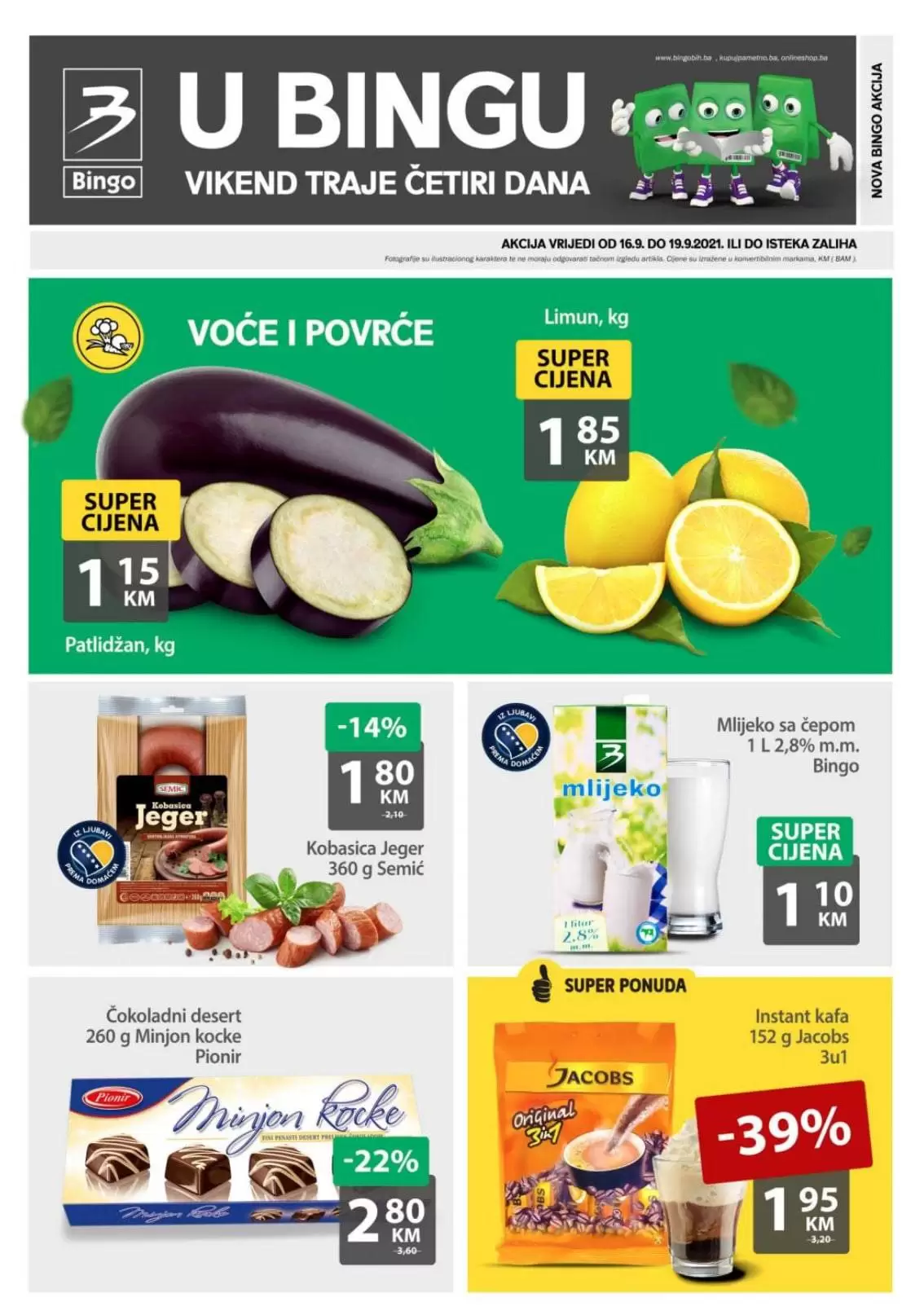 voce i povrce, patlidzan, bingo super akcija, bingo kralj dobrih cijena. bingo cijene. bingo akcija. bingo katalog.