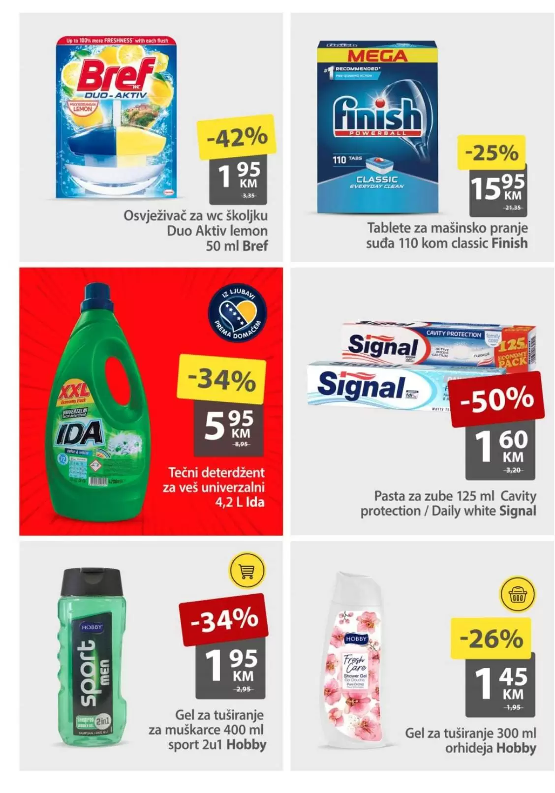 ida tecni deterdzent akcija, bingo cijena, somat tablete za masinsko pranje, signal pasta za zube, kaladont