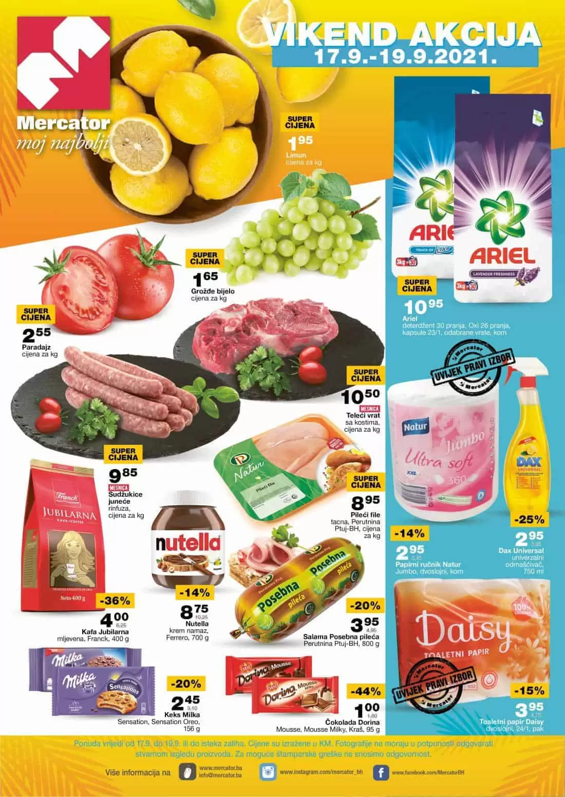 Mercator vikend akcija 17-19.09.2021. godine