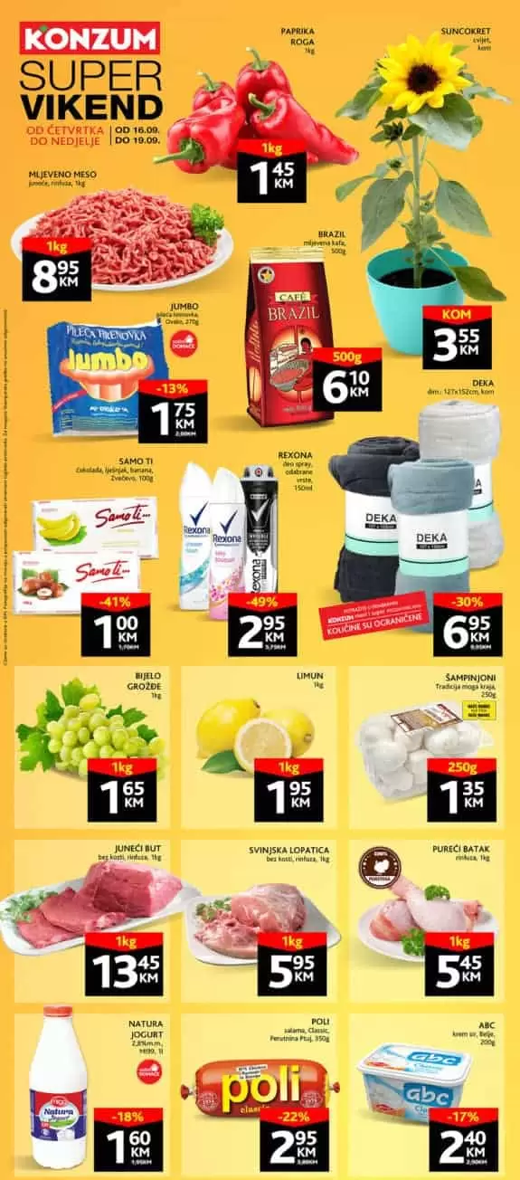 Konzum vikend akcija 16-19.09.2021. godine