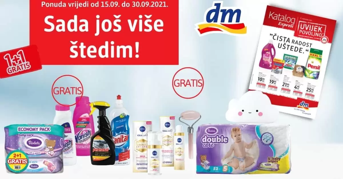 dm drogerie markt 15-30.09.2021. godine Sada još više štedim!