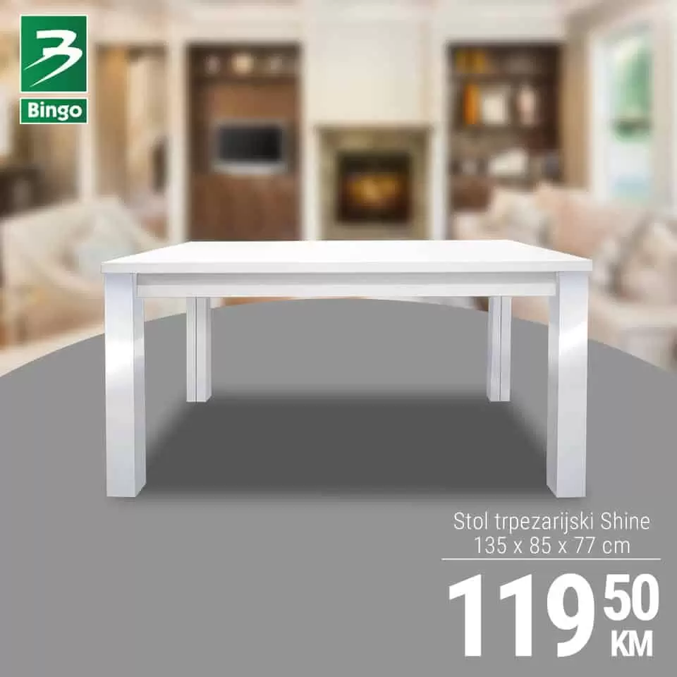 stol bijeli, stol cijena, stol akcija, stol bingo