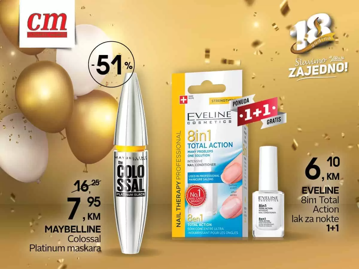 maybelline maskara, maybelline maskara cijena, maybelline maskara akcija, Colossal maskara, Colossal maskara cijena, Colossal maskara akcija, Colossal maskara snizenje, eveline lak za nokte