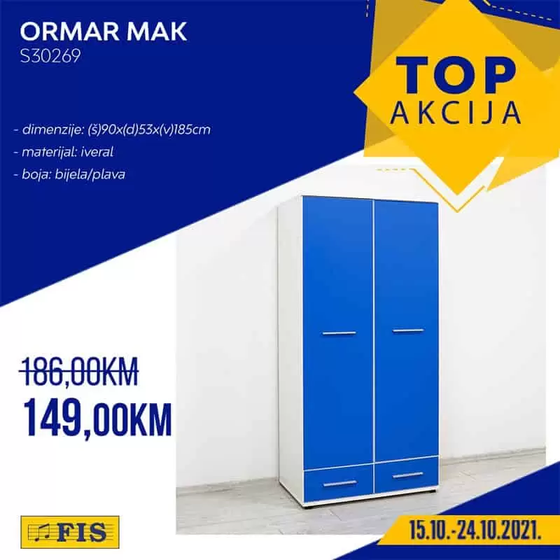 ormar, bijeli ormar, plavi ormar, ormar akcija, ormar cijena, ormar namjestaj fis, ormar sarajevo, ormar tuzla, ormar zenica, ormar vitez,