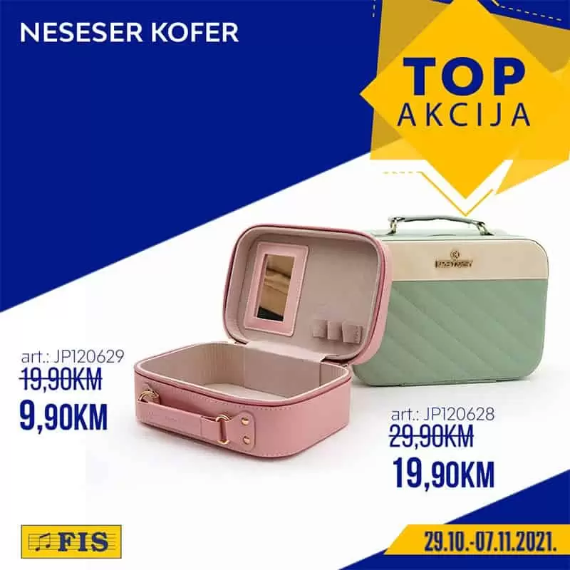 kofer neseser, mali neseser, neseser u obliku kofera, neseser cijena, rozi neseser kofer