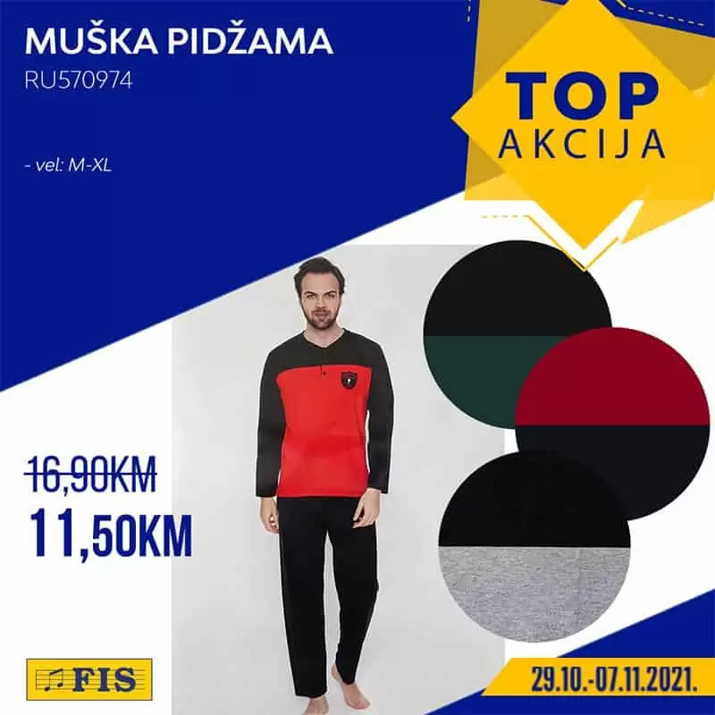 muska pidzama, pidzama muska cijena, pidzama muska akcija