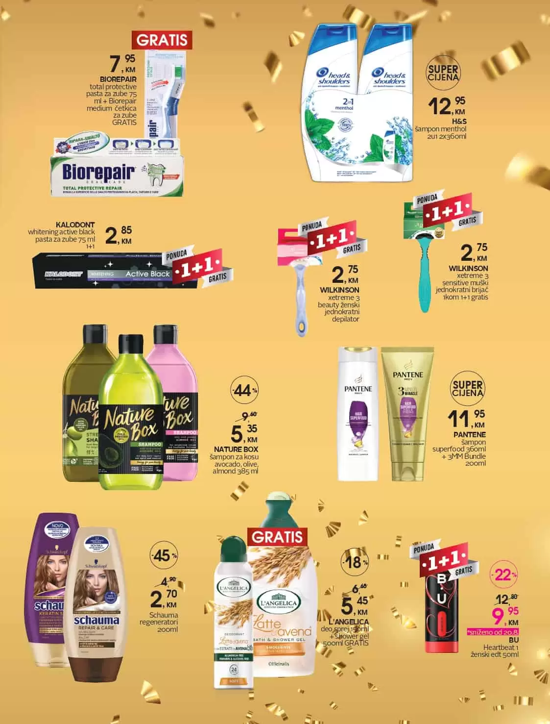 šampon za kosu avocado, olive, almond 385 ml, Schauma regeneratori 200ml