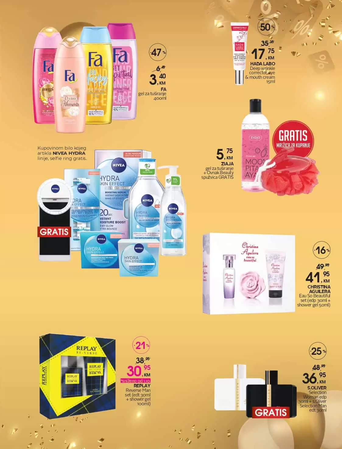 a NIVEA HYDRA linija, S.OLIVER Selection Woman edp 30ml + s.Oliver Selection Man edt 30ml