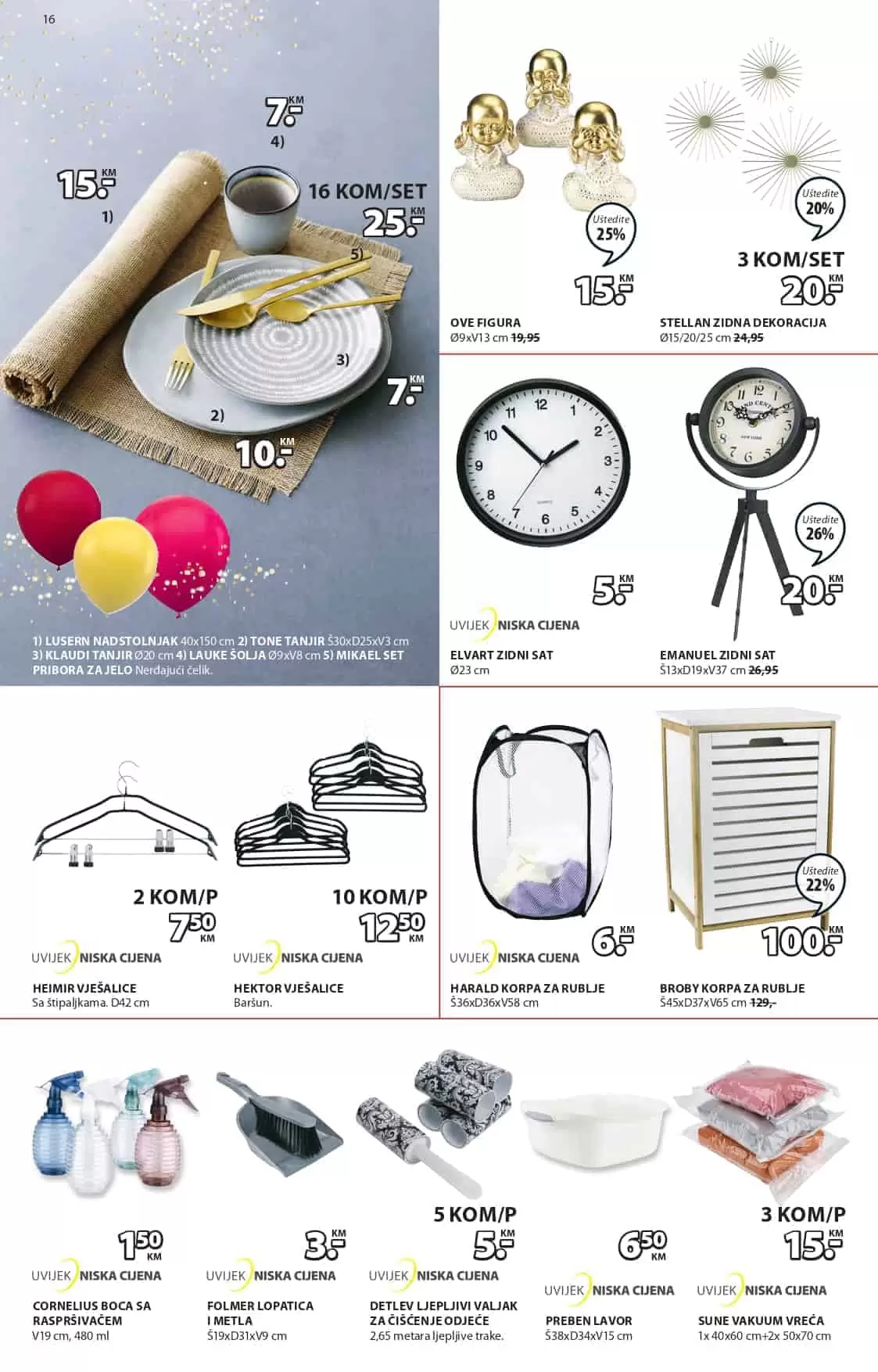 sat, zidni sat, sat jysk, sat cijena, sat akcija, sat popusti. korpa za ves,