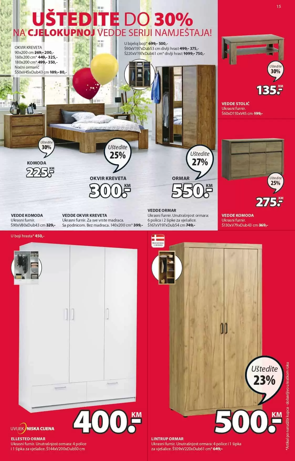 ormar, ormar sa tri krila, ormar sa dva krila, bijeli ormar, ormar boje drveta