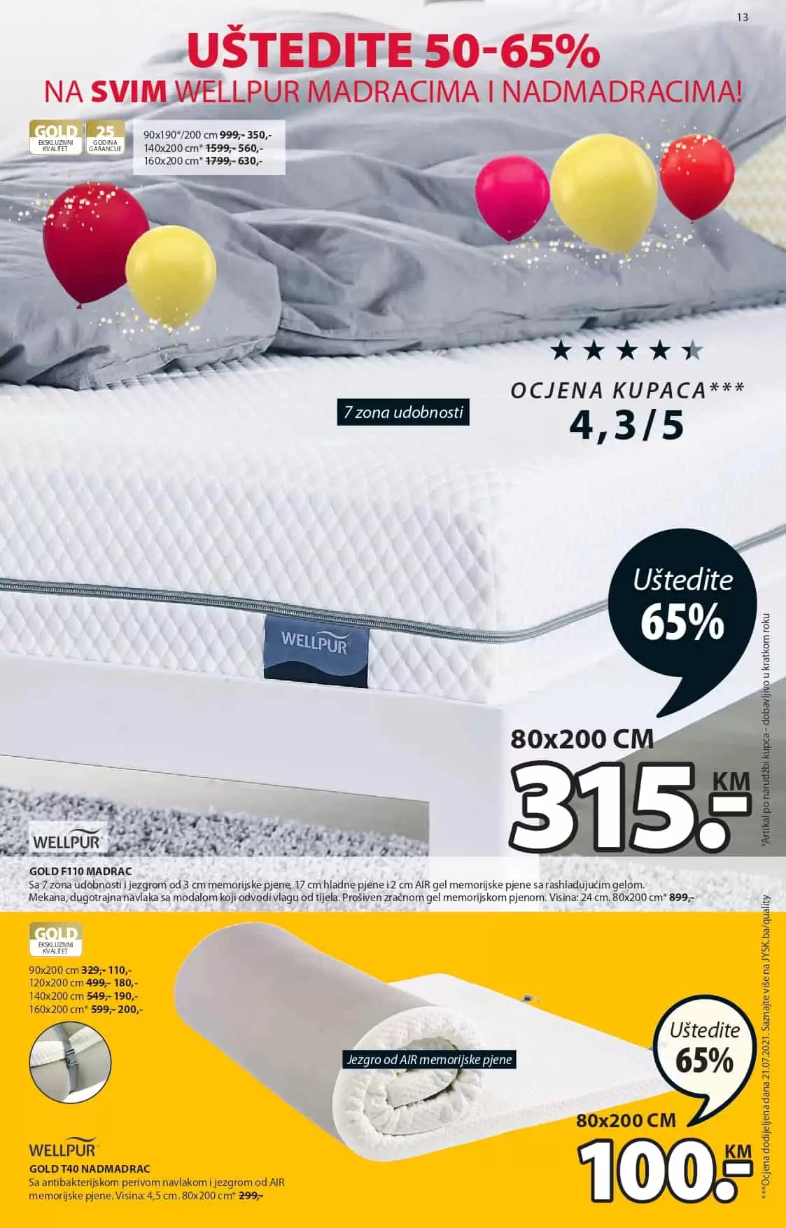 madrac, madrac jysk, jysk madrac, snizenje madraca, 