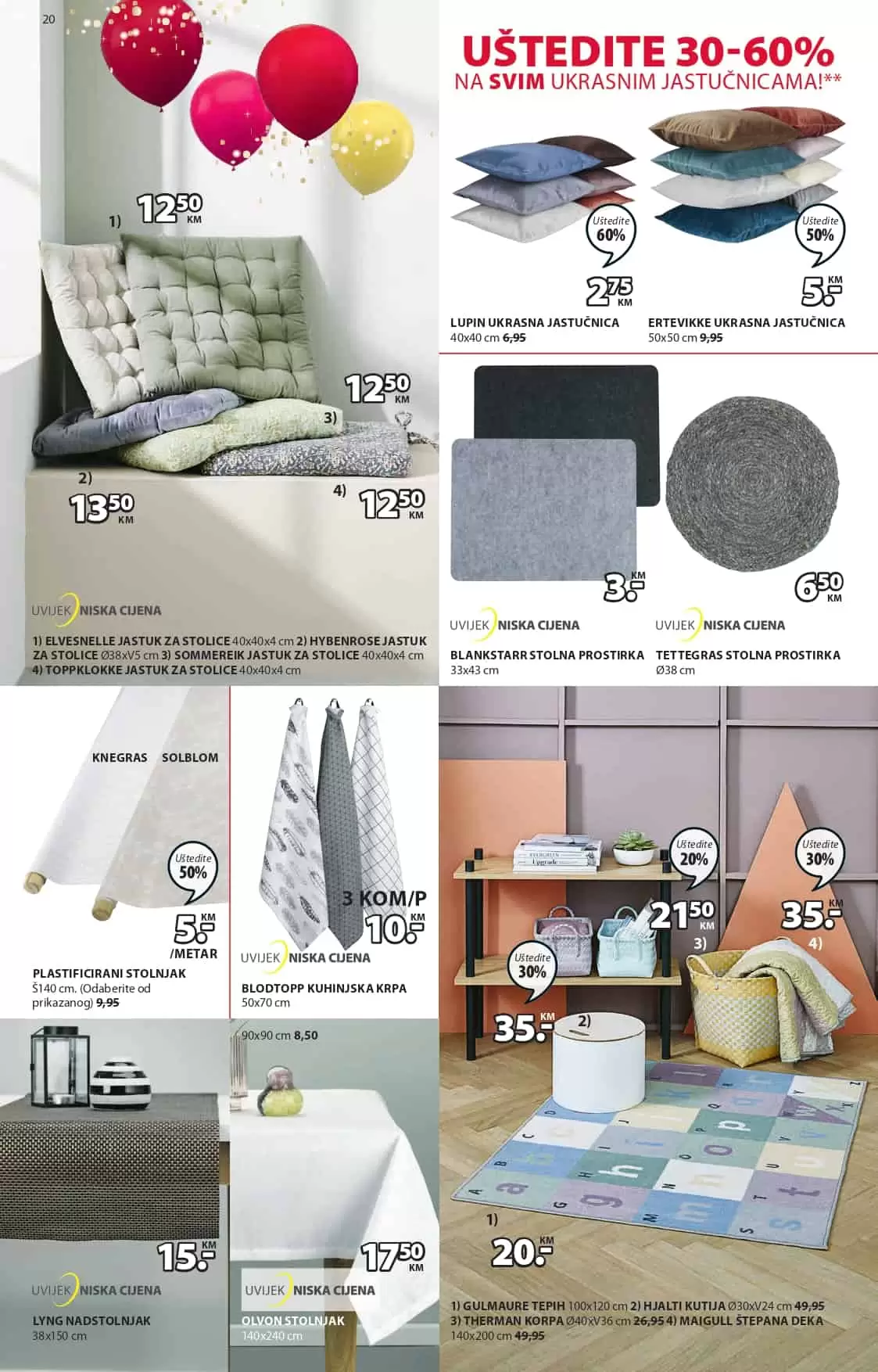 Jysk akcijski katalog. letak. snizeno. snizenje. popust. usteda. usteda novca. 