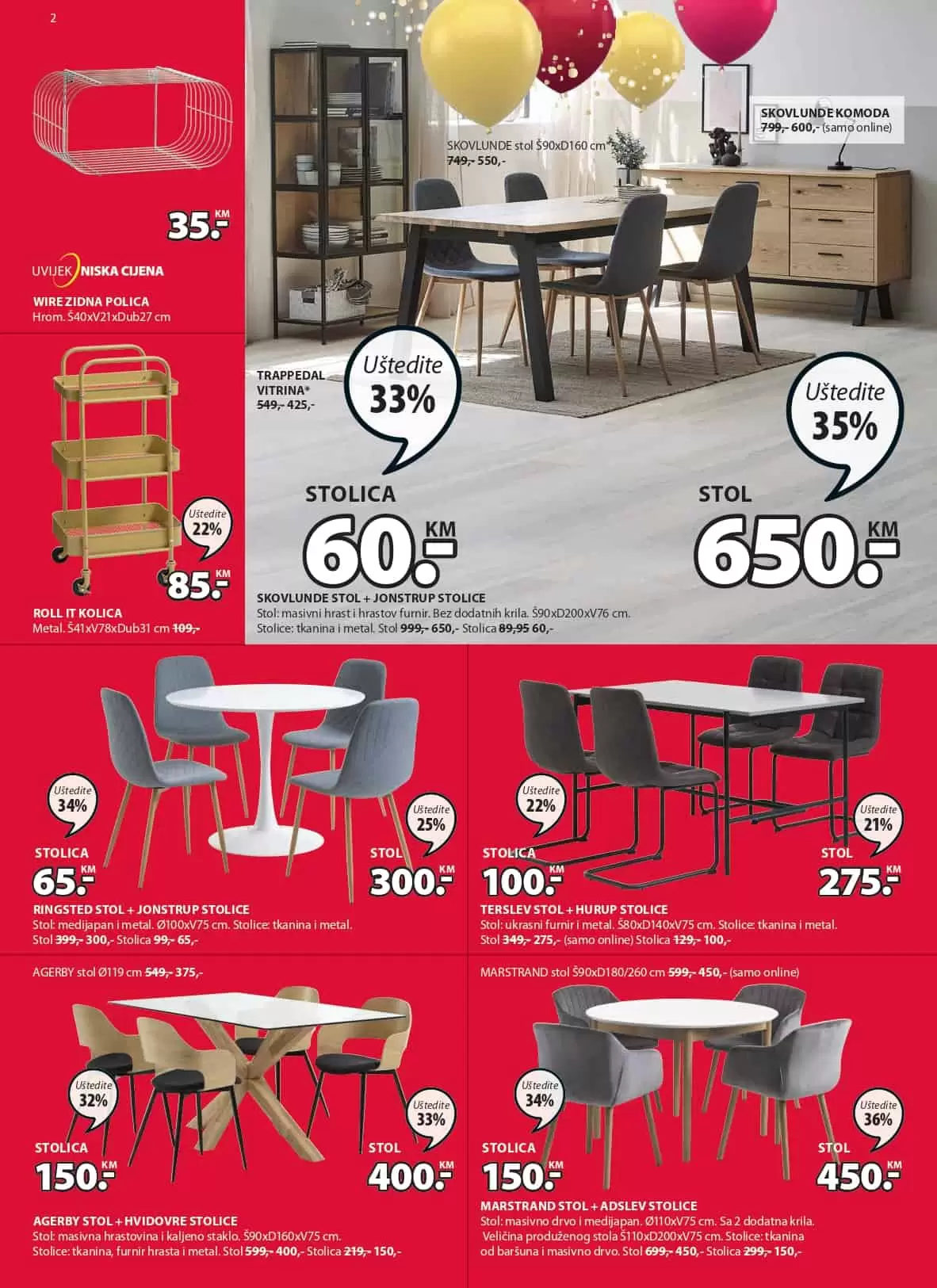 trpezarija, stolice i stol za trpezariju, stolice sive, stolice akcija, stolice jysk, stol jysk, stol akcija, stol popust