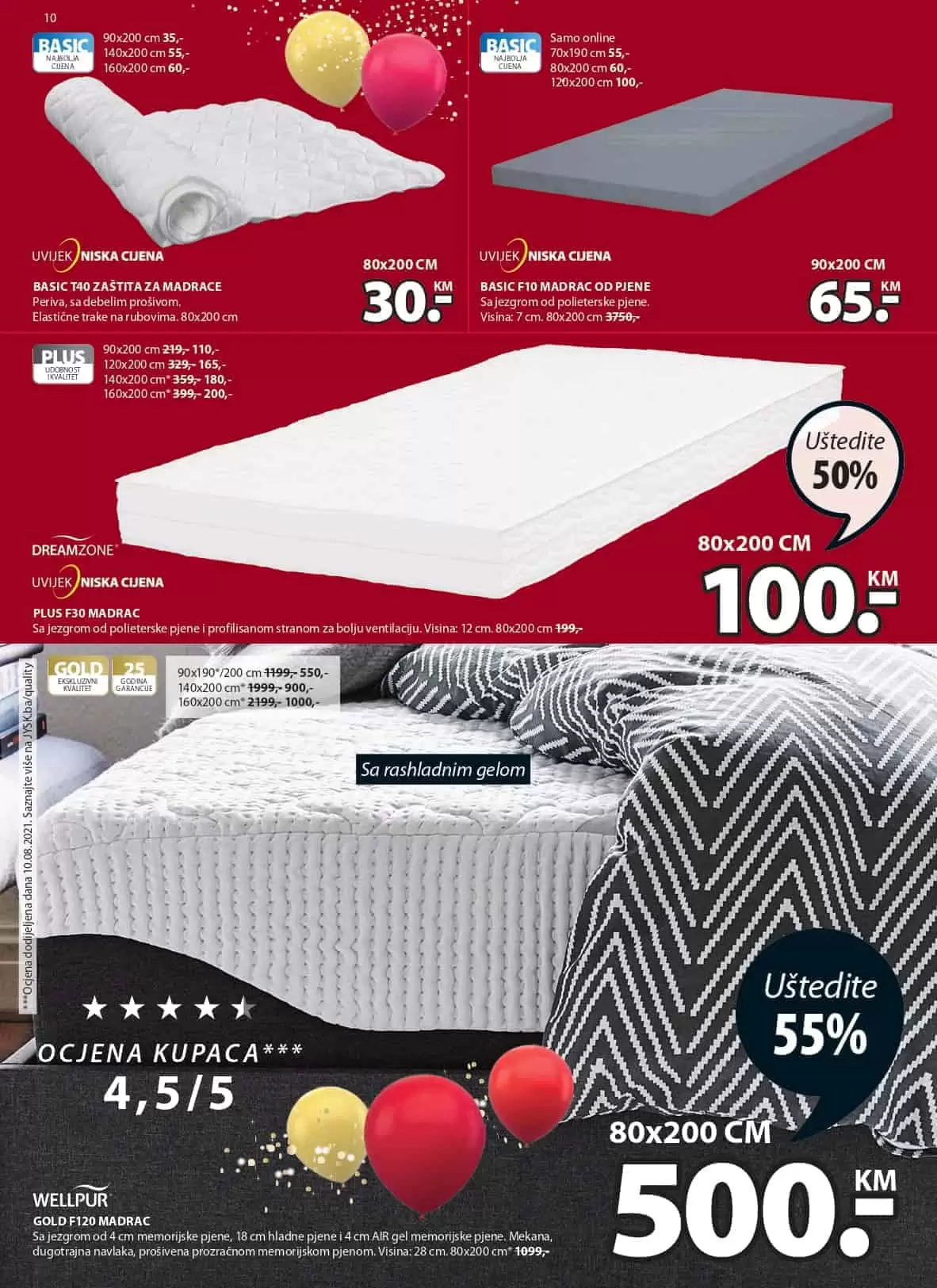 Jysk akcijski katalog. letak. snizeno. snizenje. popust. usteda. usteda novca.