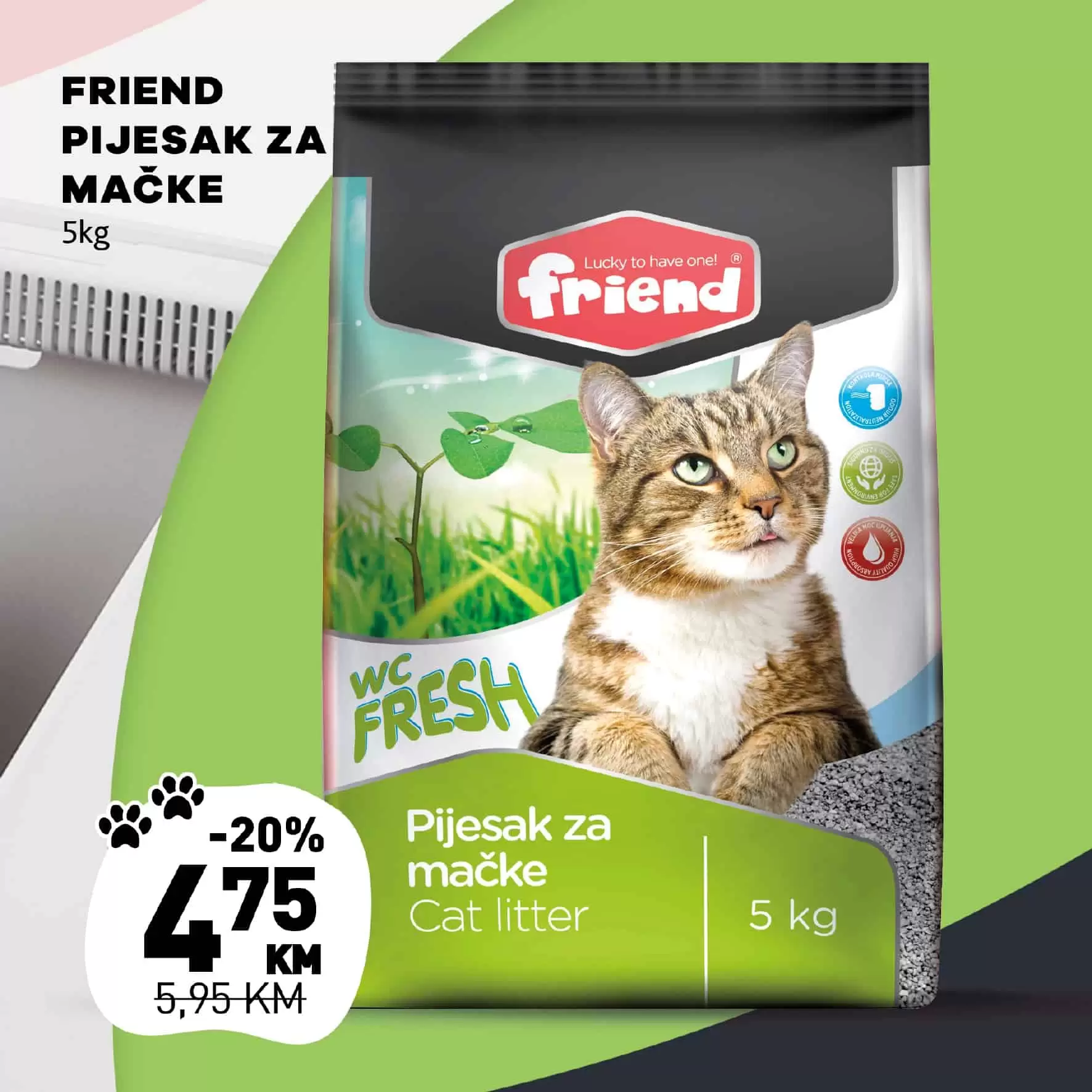 friend pijesak za macke, pijesak za mace, pijesak za mace cijena 