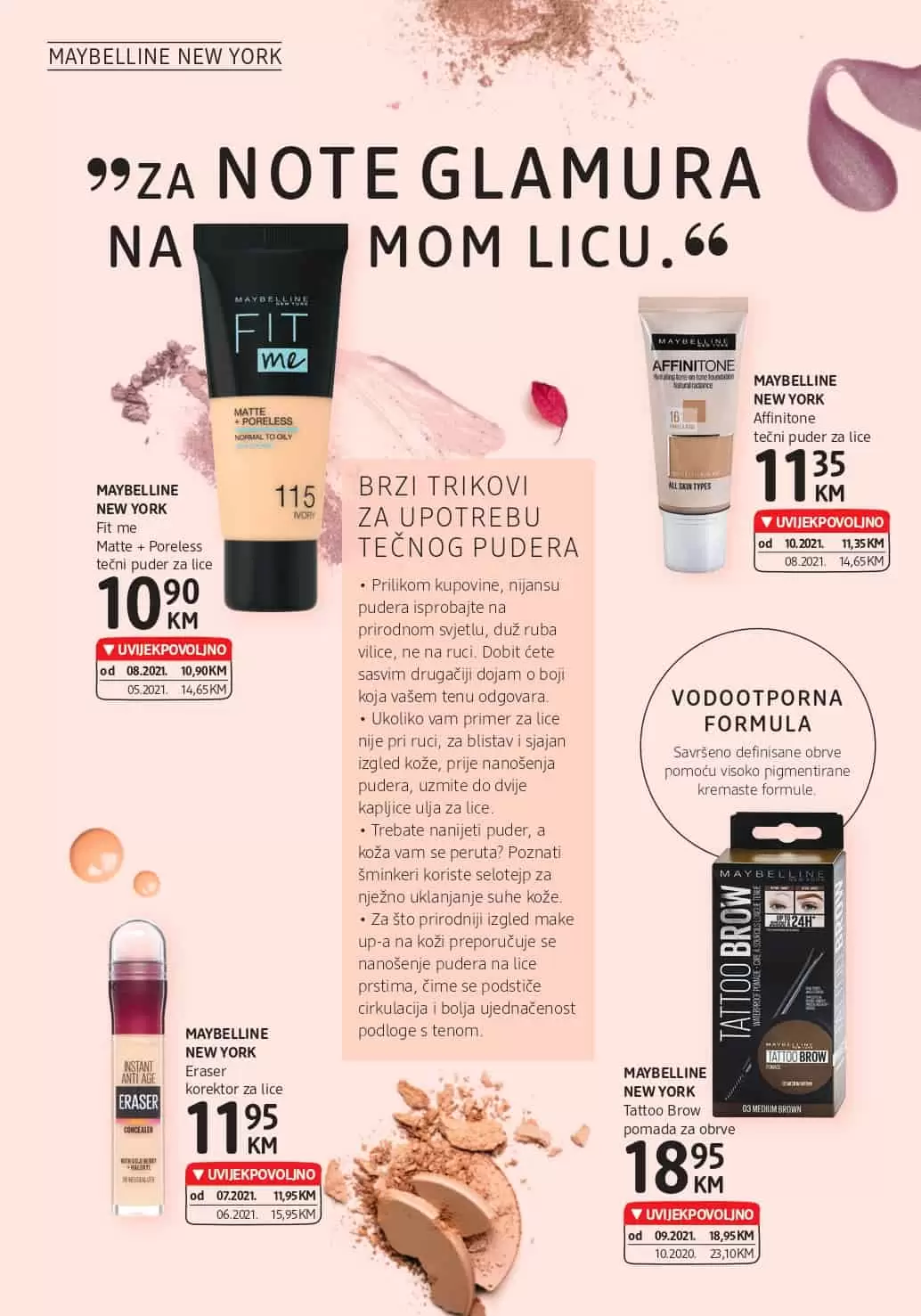 affinitone, affinitone puder, puder affinitone, maybelline affinitone puder cijena,