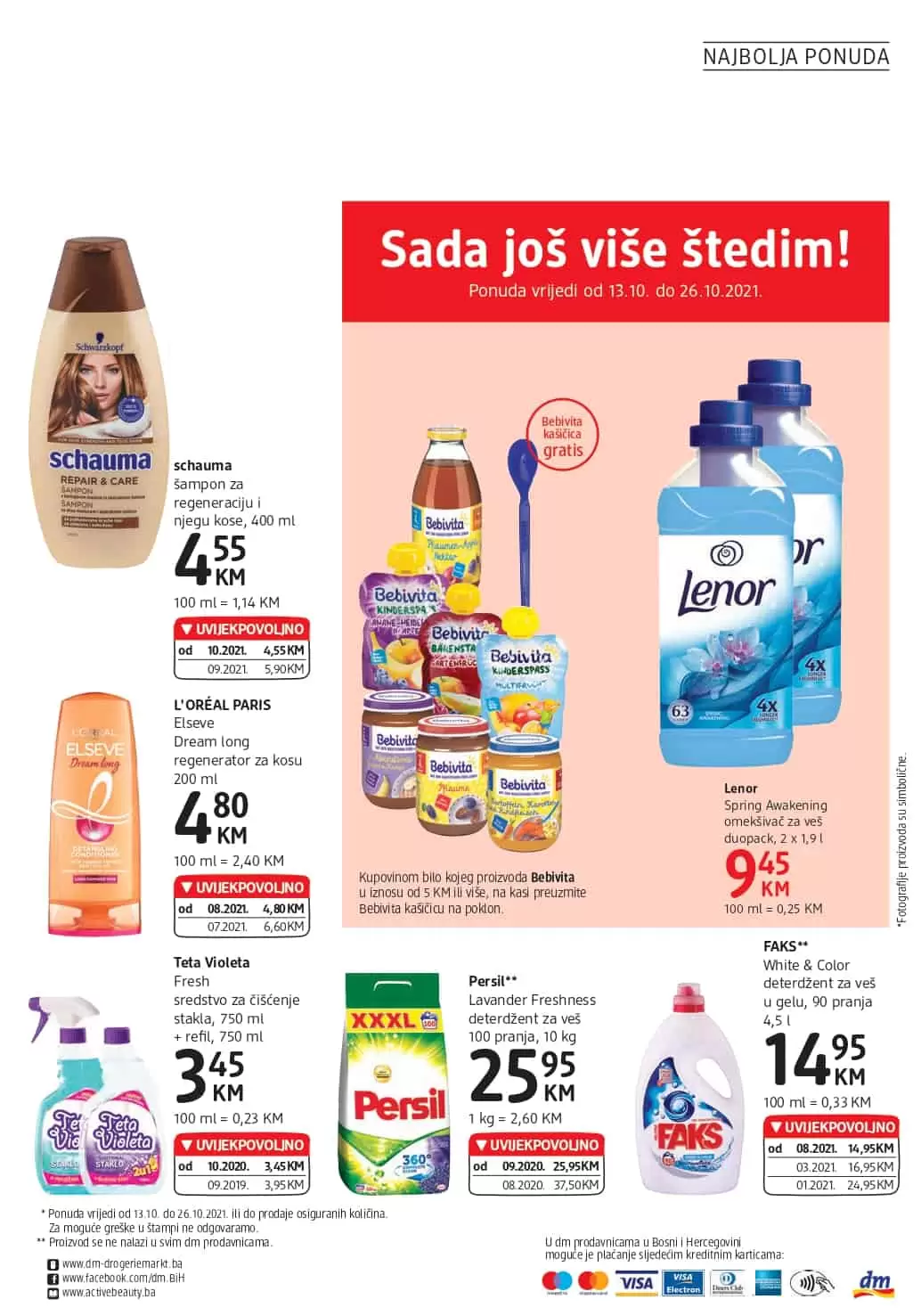 Teta Violeta Fresh sredstvo za čišćenje stakla, 750 ml + refil, 750 ml, Lenor Spring Awakening omekšivač za veš, schauma šampon za regeneraciju i njegu kose,