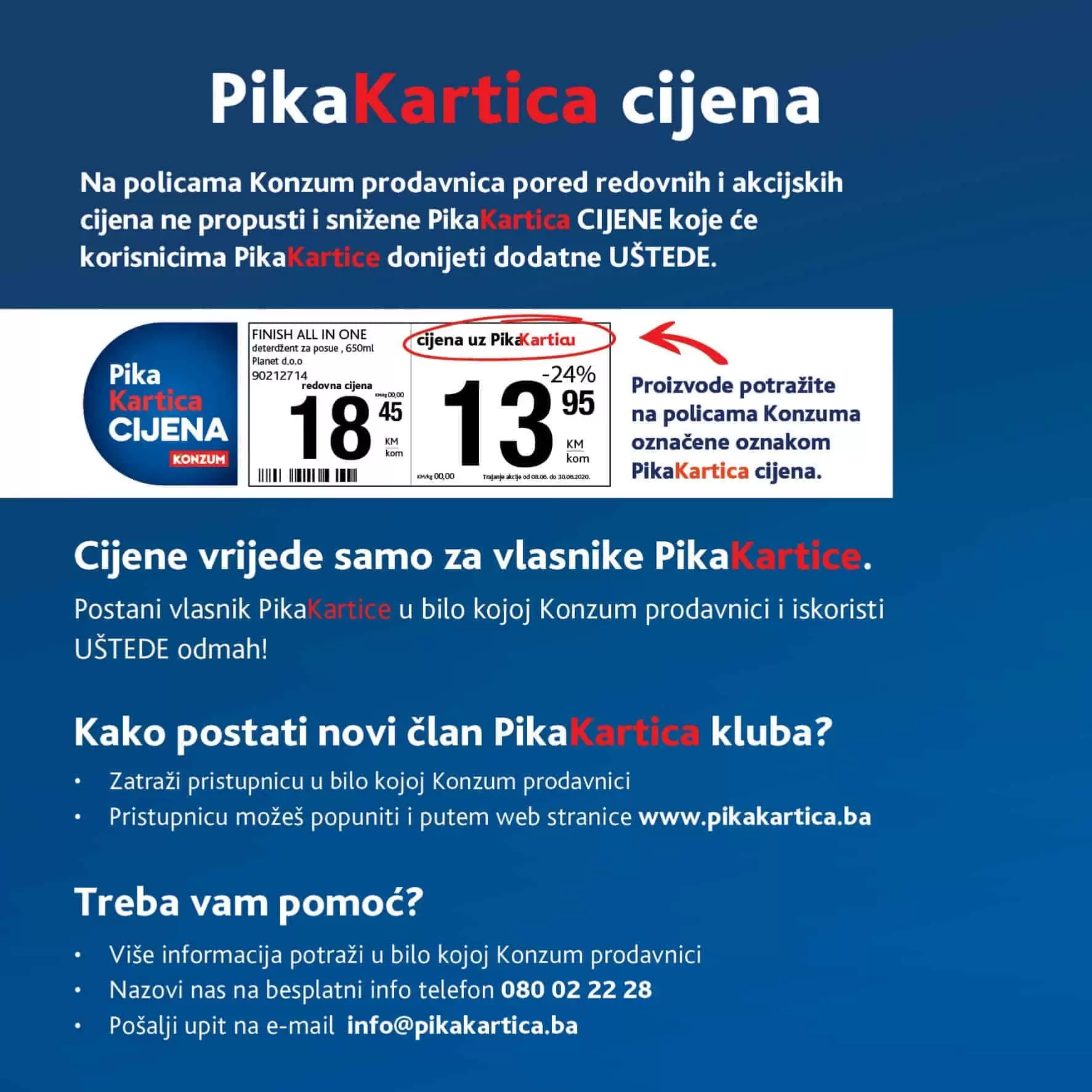 pika kartica, pika kartica konzum bih