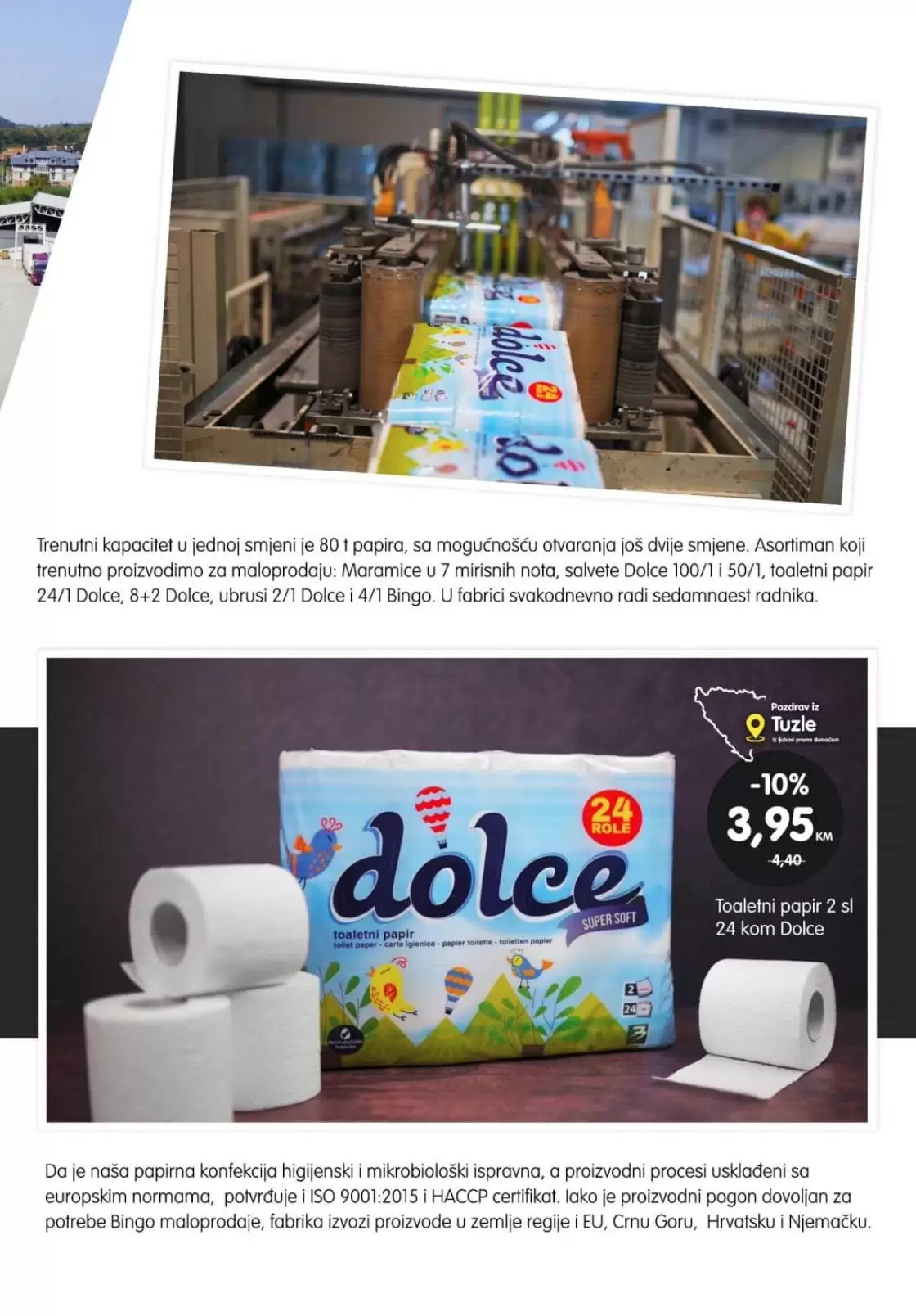 dolce toaletni papir, bingo fabrika