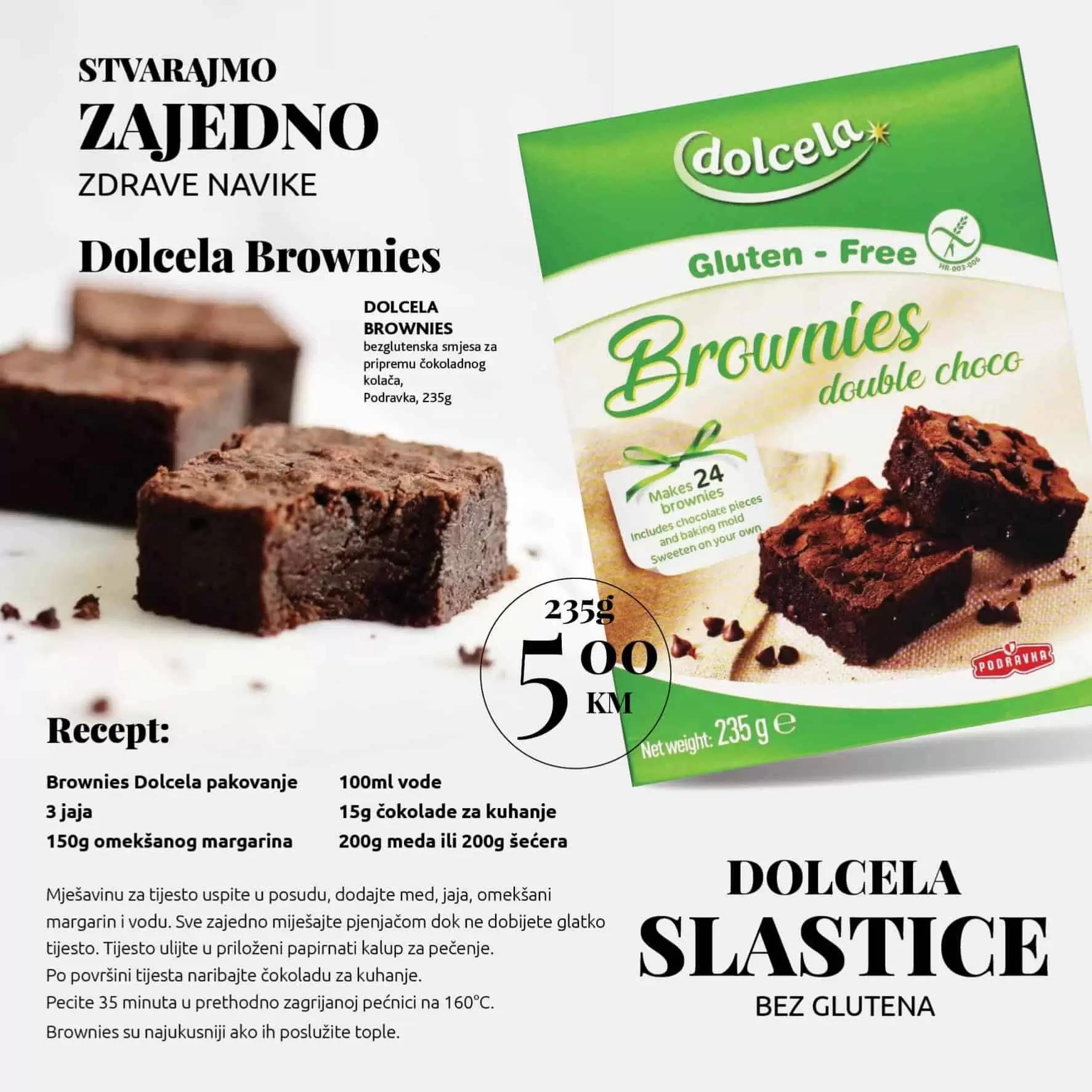 dolcela brownies, dolcela brownies cijena, dolcela brownies akcija, smjesa za kolace, smjesa za brownies