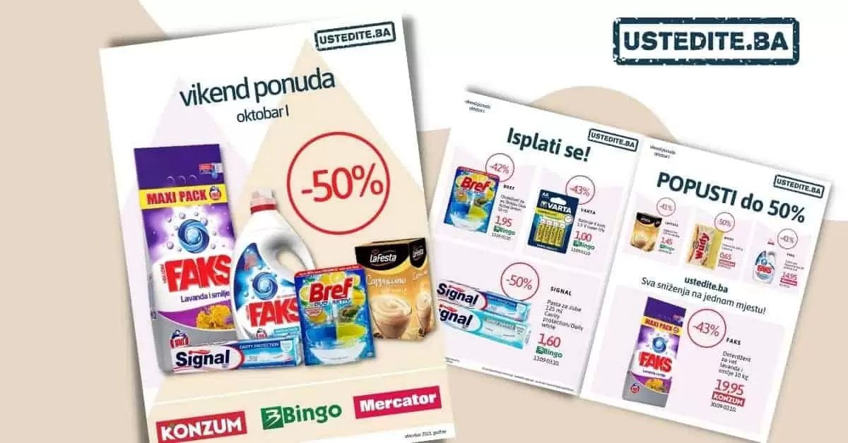 ustedite.ba, ustedi.ba, sva snizenja na jednom mjestu, popusti, akcija, gratisi