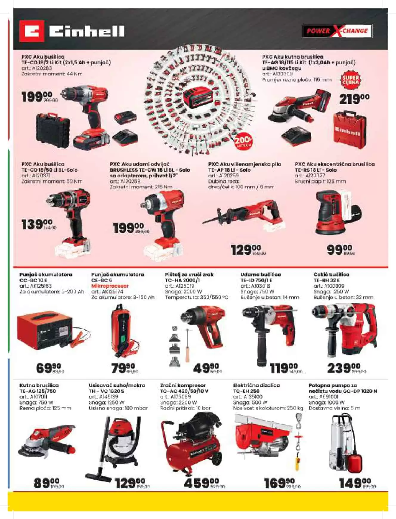einhell, alati, elektricne pile, fixtec, punjac i baterija, sjekira sa cijepanje sa stilom, pila lancana, usisivac za pepeo