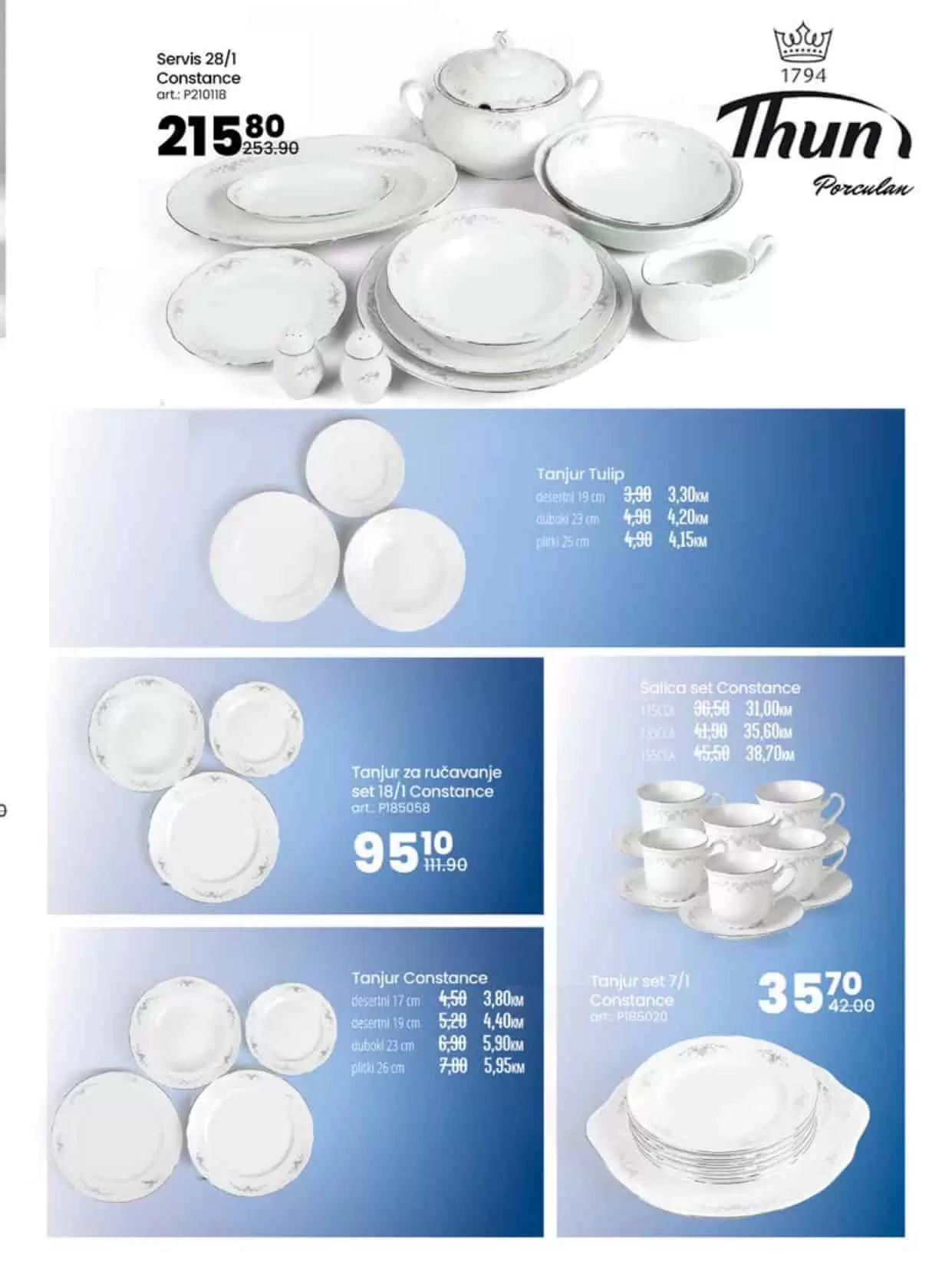 servis za rucavanje, tanjir, desertni tanjir, duboki tanjir, plitki tanjir, 