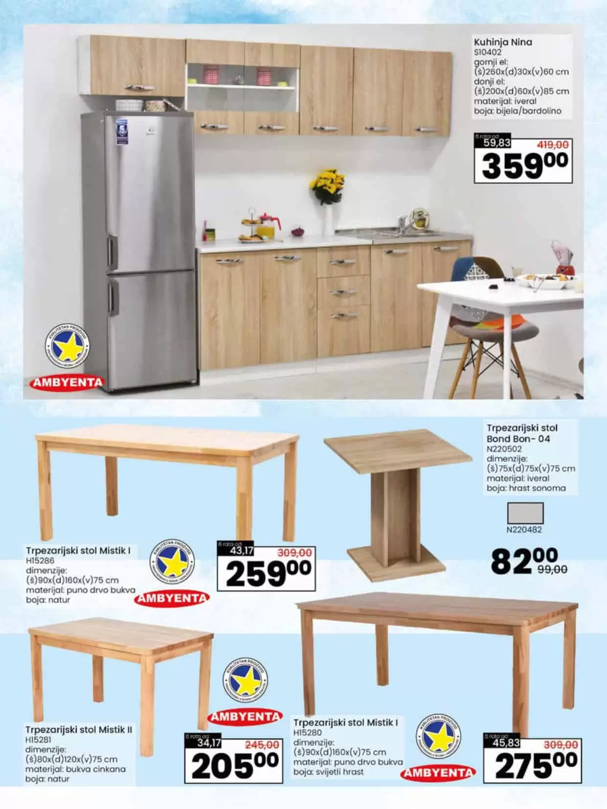 namjestaj, kuhinjski stol, trepezarijski stol, sto za trpezariju, 