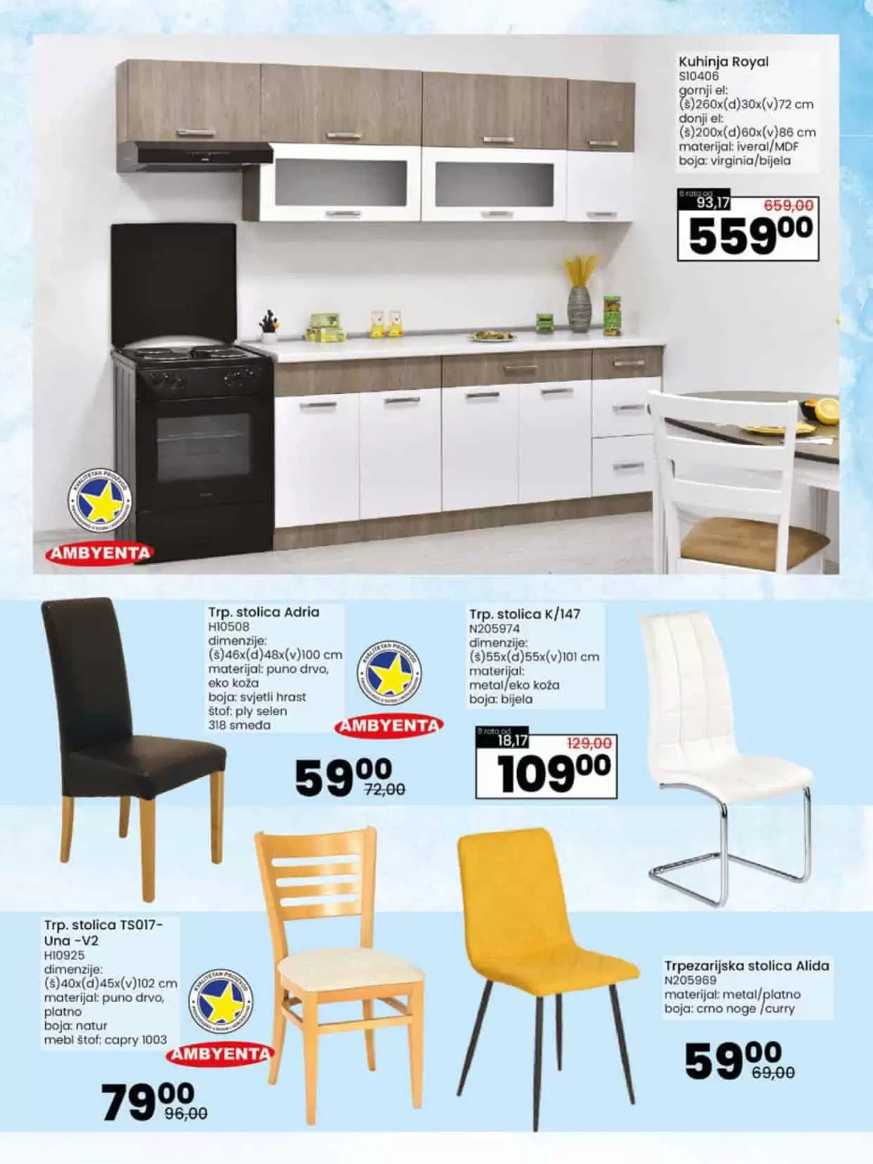 stlica, trepezarijska stolica, drvena stolica, bijela stolica, kuhunjska stolica