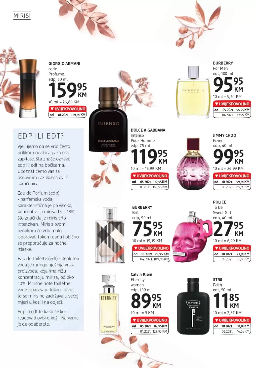 miris armani, GIORGIO ARMANI, DOLCE & GABBANA Intenso Pour Homme, BURBERRY For Men edt, JIMMY CHOO Fever edpCalvin Klein Eternity women edp,