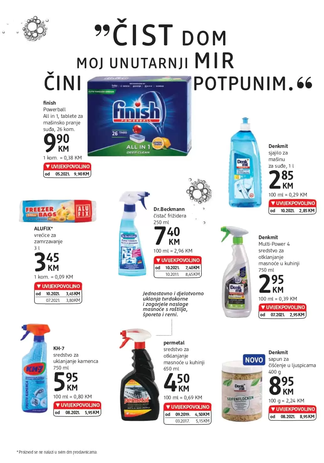 KH-7 sredstvo za uklanjanje kamenca, Dr.Beckmann čistač frižidera, permetal sredstvo za otklanjanje masnoće u kuhinji