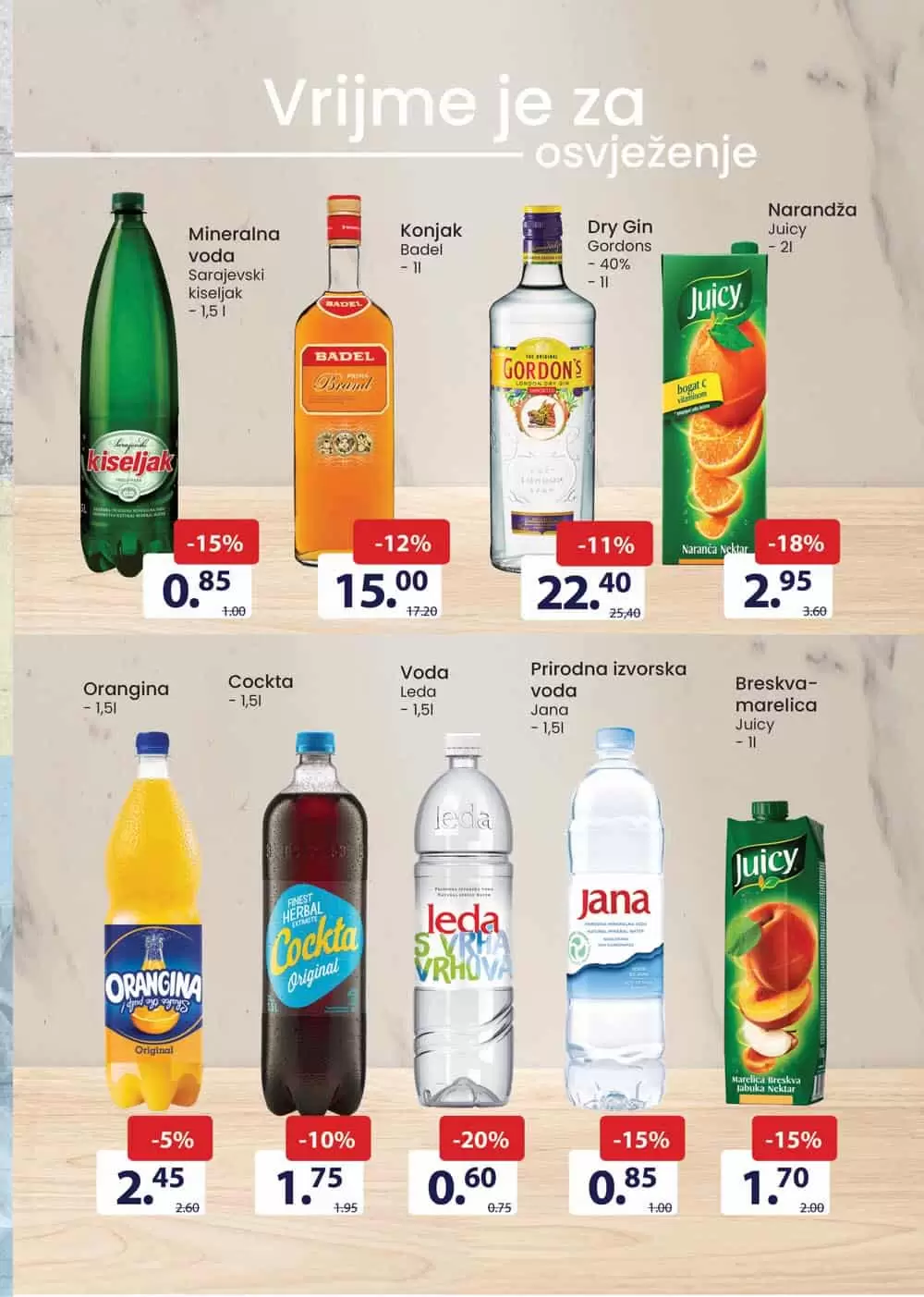 kiseljak, sarajevski kiseljak, kisljeka cijena, juicy sok, jana vooda