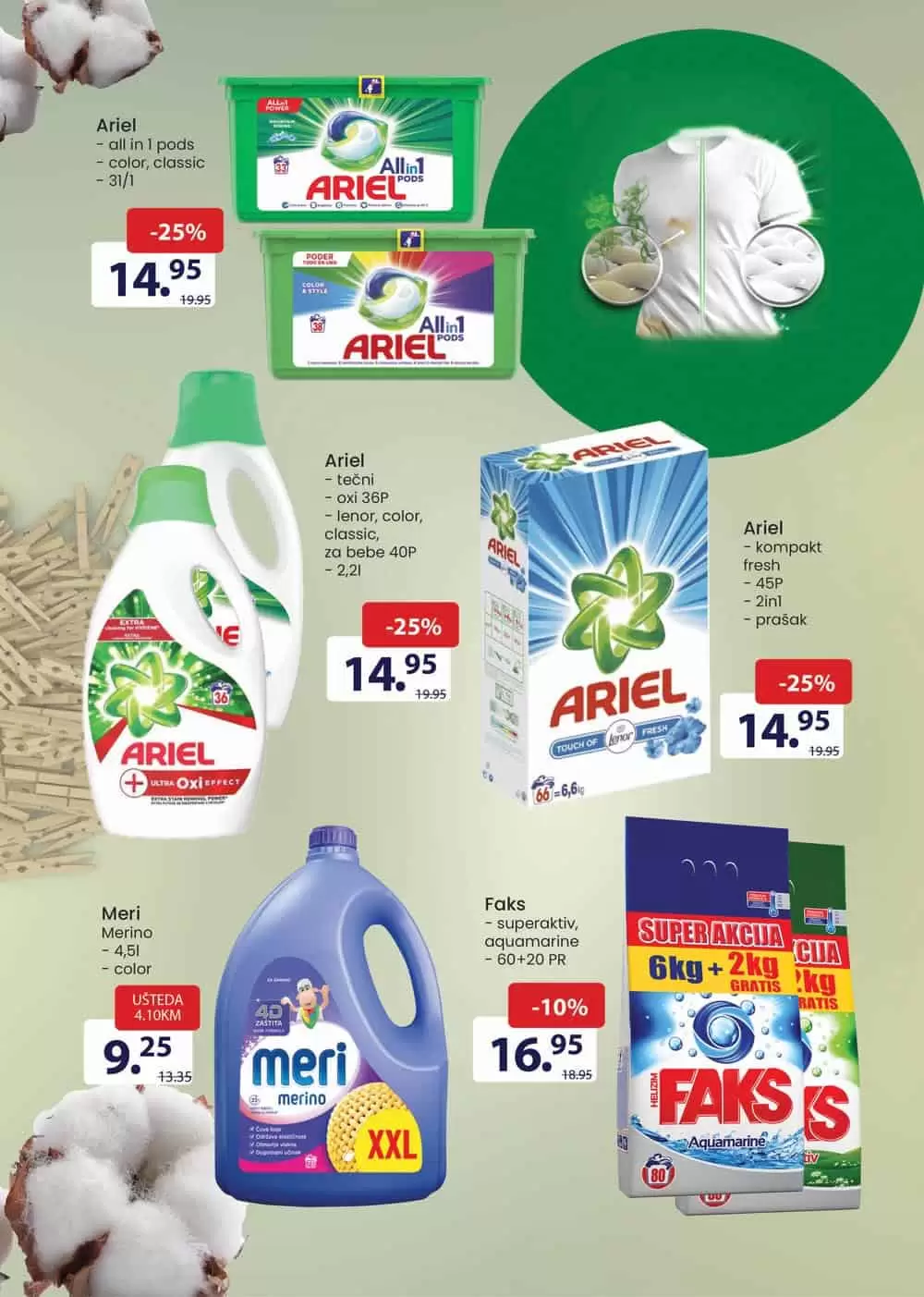 deterdzent za ves, tenci deterdzent za ves, kapsule za ves, kapsule za pranje vesa, faks, faks helizim, ariel, persil