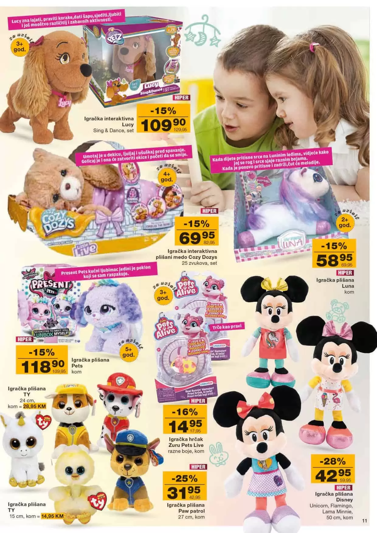 minnie mouse, plisana igracka mini maus, miki maus, plisana igracka mini maus