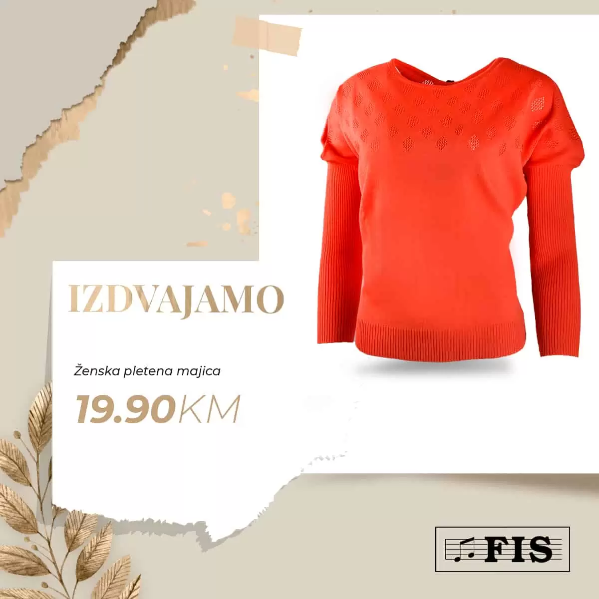 zenska pletena majica, zenska pletena majica cijena, crvena majica, zenska majica, majica fis, odjeca fis