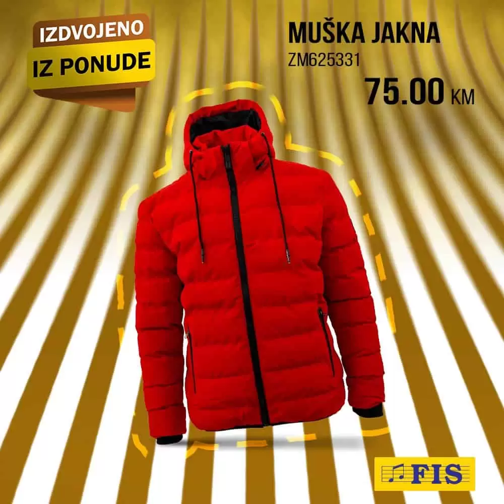 crvena jakna, topla jakna, zimska jakna, zimska crvena jakna