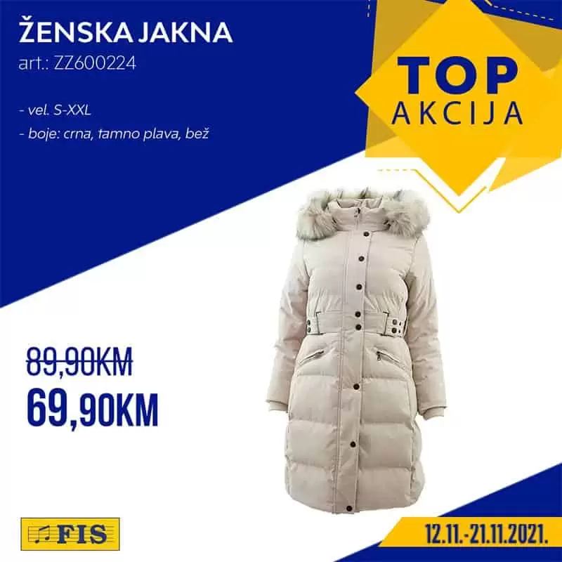 zenska jakna, bez zenska jakna, topla zenska jakna, zimska zenska jakna