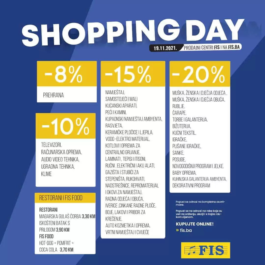 shopping day, fis snizenje, fis akcija, fis katalog, fis popust, fis letak, fis akcijski katalog, fis kataloska akcija, fis odjeca, fis namjestaj, fis bebe,