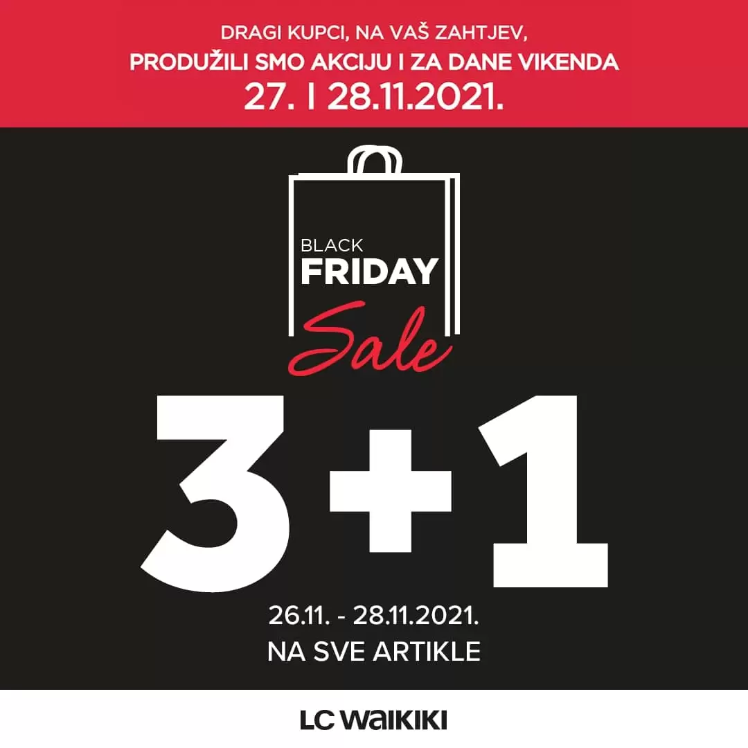 crni petak 2021, crni petak, black friday lc waikiki, crni petak lc waikiki,black friday, black friday snizenje, black friday akcija, black friday 2021, black friday popusti, black friday sarajevo, black friday mostar, black friday banja luka, black friday zenica, black friday tuzla